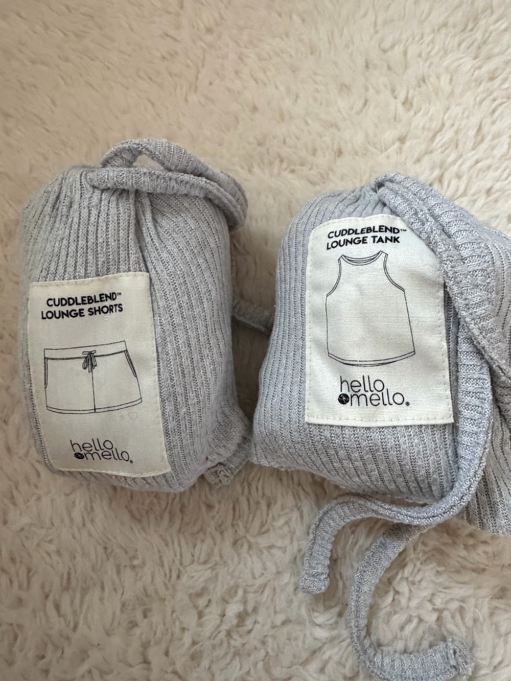 Korean Pajamas travel Gray Lounge Tank & Shorts Set